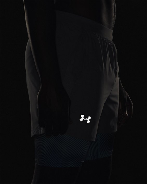 Men's UA Launch 5'' 2-in-1 Shorts, Gray, pdpMainDesktop image number 3